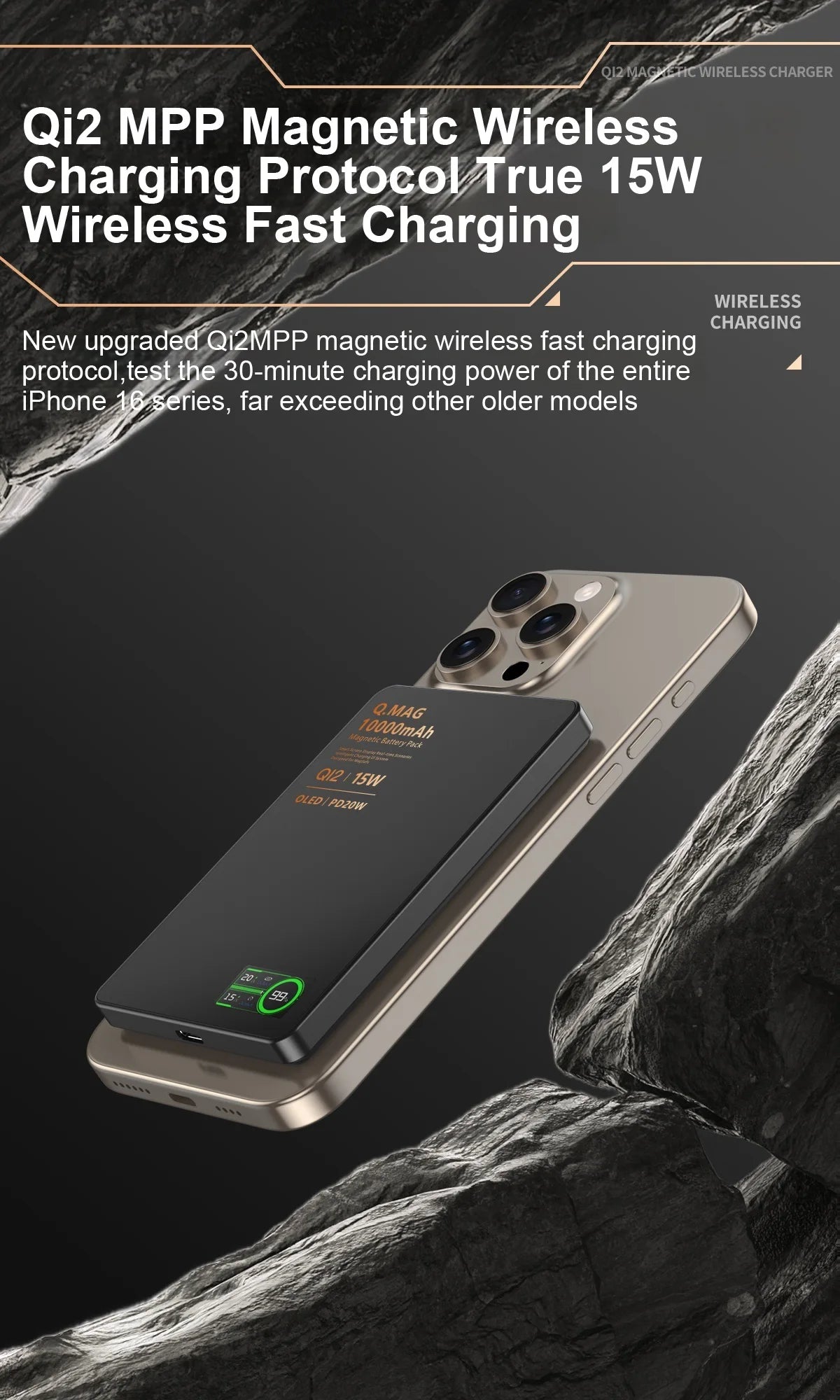 Magnetic Wireless Powerbank Qi 2.1 USB-C Fast Charging External Battery for iPhone 12-17 Pro Airpods Apple Watch Xiaomi 10000mAh
