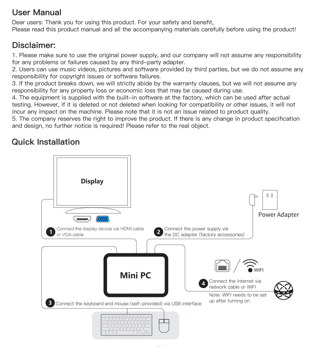 MLLSE Mini PC M2 Air Intel Gemini Lake N4000 Intel J3710 6GB RAM 128GB ROM Dual-Band WiFi Bluetooth USB Mini Computer