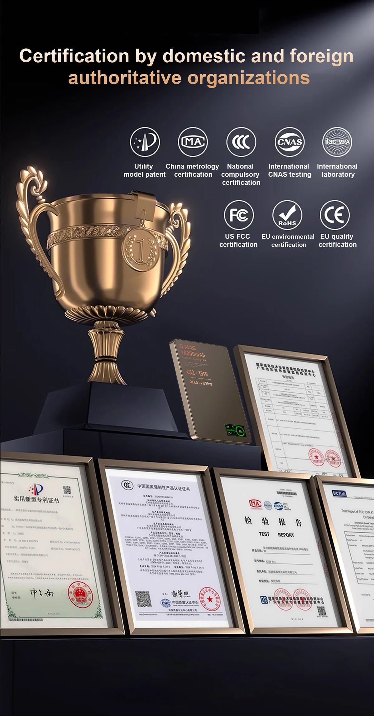 Magnetic Wireless Powerbank Qi 2.1 USB-C Fast Charging External Battery for iPhone 12-17 Pro Airpods Apple Watch Xiaomi 10000mAh