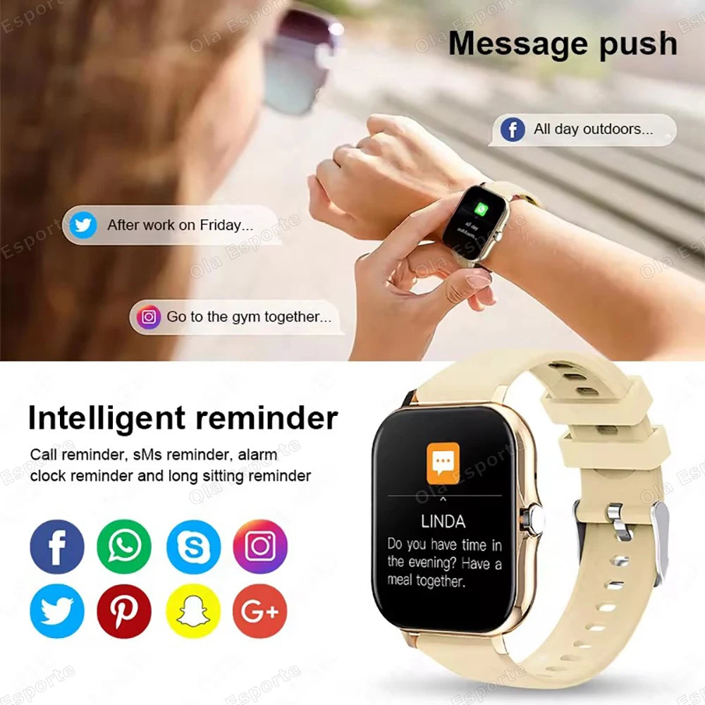 New Smart Watch 2.01 Inch HD Display Answer Make Call Message Preview Sport Modes smartwatch DIY Dial Weather Forecast Men Women