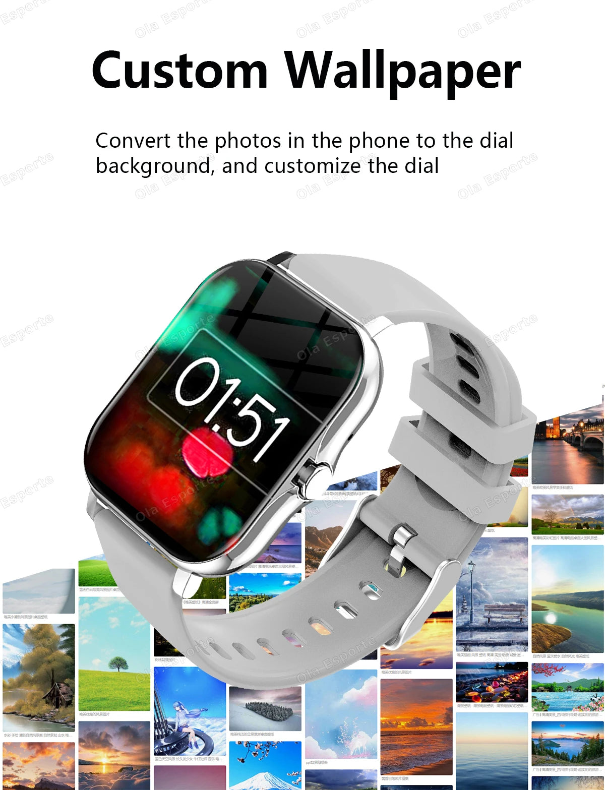New Smart Watch 2.01 Inch HD Display Answer Make Call Message Preview Sport Modes smartwatch DIY Dial Weather Forecast Men Women