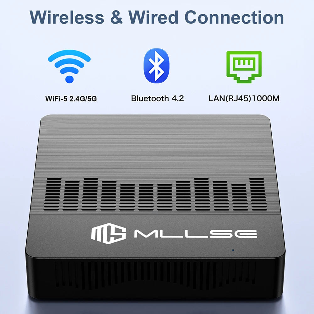 MLLSE Mini PC M2 Air Intel Gemini Lake N4000 Intel J3710 6GB RAM 128GB ROM Dual-Band WiFi Bluetooth USB Mini Computer