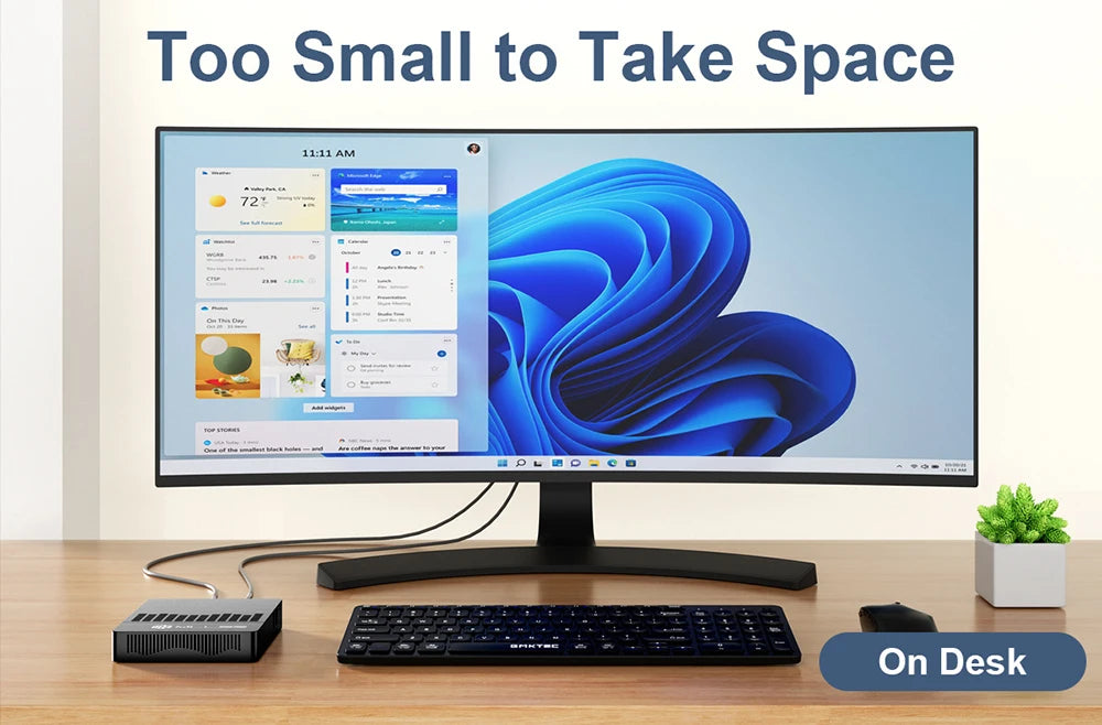 MLLSE Mini PC M2 Air Intel Gemini Lake N4000 Intel J3710 6GB RAM 128GB ROM Dual-Band WiFi Bluetooth USB Mini Computer