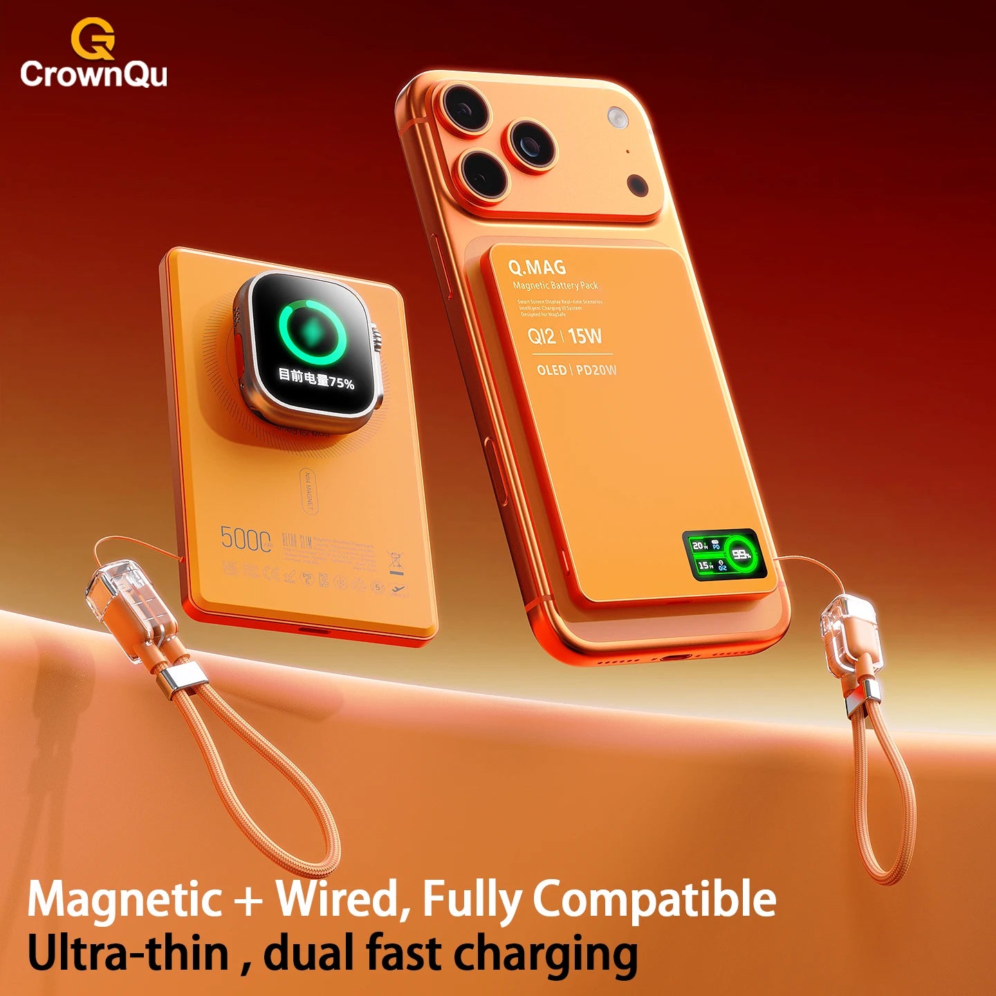 Magnetic Wireless Powerbank Qi 2.1 USB-C Fast Charging External Battery for iPhone 12-17 Pro Airpods Apple Watch Xiaomi 10000mAh