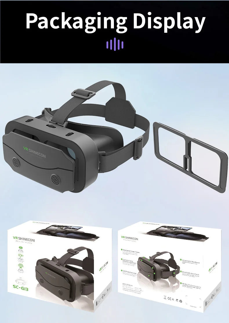 SHINECON 3D Helmet VR Glasses 3D Glasses Virtual Reality Glasses VR Headset For Google cardboard 5-7' Mobile with original box